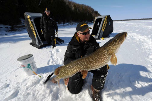 pesca en hielo del lucio del norte