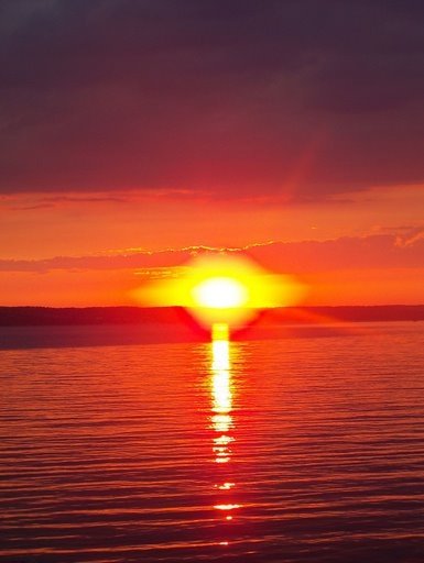 puesta de sol del lago cayuga